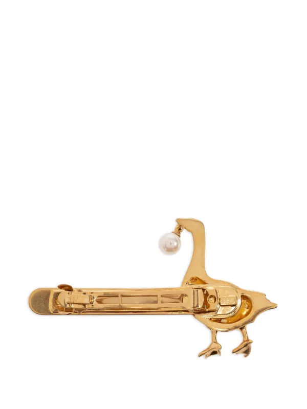 【MOSCHINO】Moschino Couture Hair Accessory Moschino Goose Hair Clip | Gold | FARFETCH