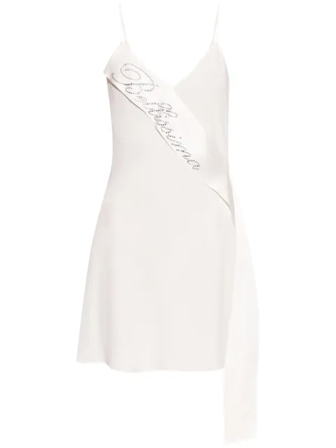 Blumarine vestido satinado con detalle de fajín
