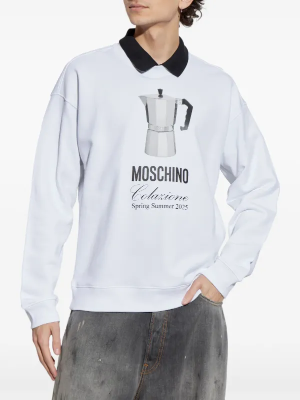 【関税込み】Moschino ホワイト ロゴプリント スウェットシャツ Moschino プリント スウェットシャツ | ホワイト | FARFETCH JP