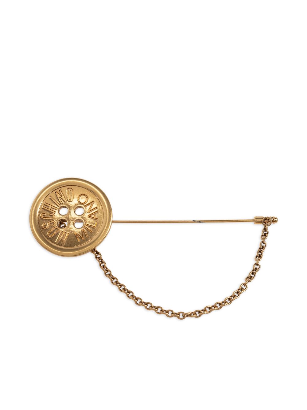 Moschino button brooch - Gold