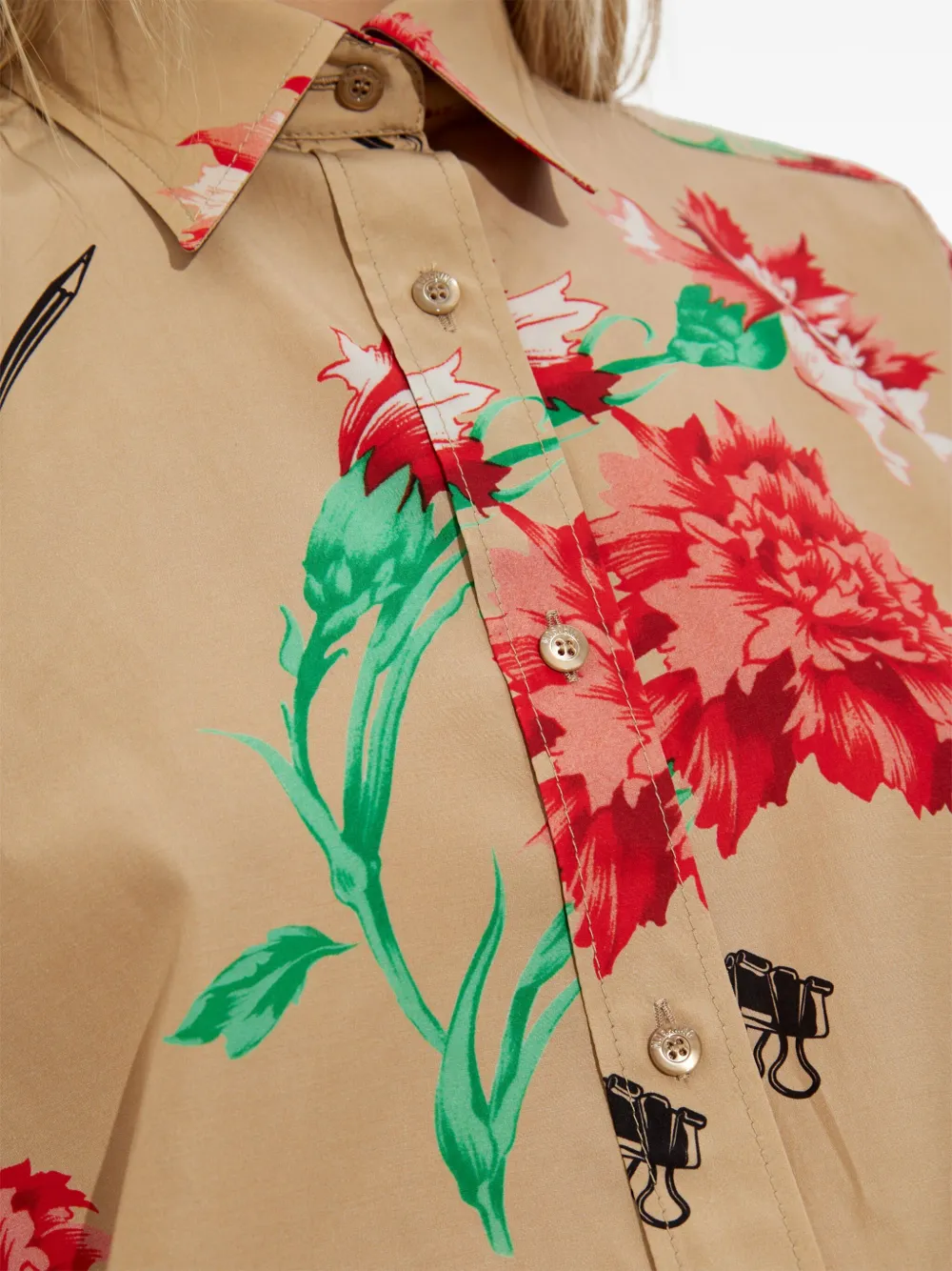 Moschino Blouse met bloemenprint Beige