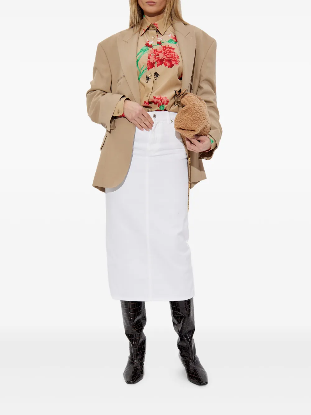 Moschino Blouse met bloemenprint - Beige