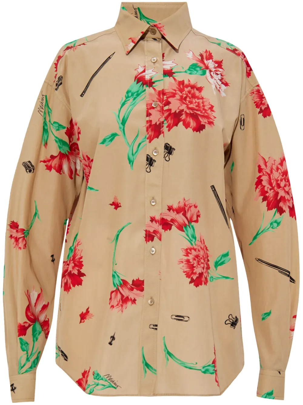 Moschino Blouse met bloemenprint Beige