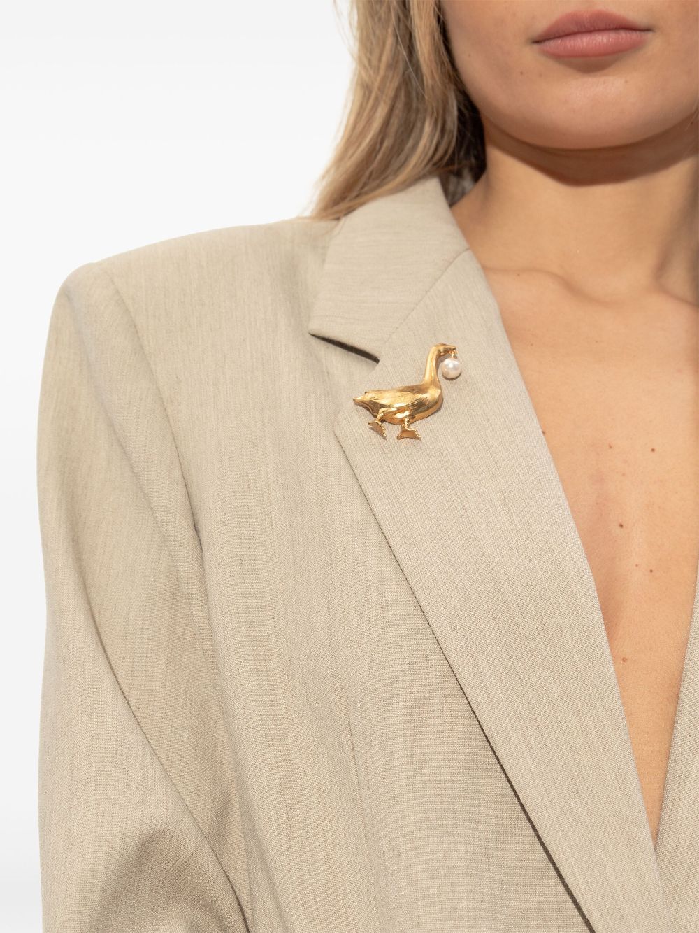 Moschino Goose brooch - Gold