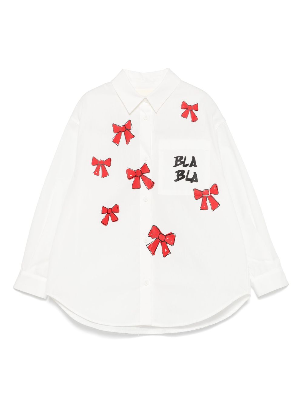 Simonetta bow-print shirt - White