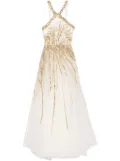 Saiid Kobeisy bead-embellished tulle dress - Neutrals