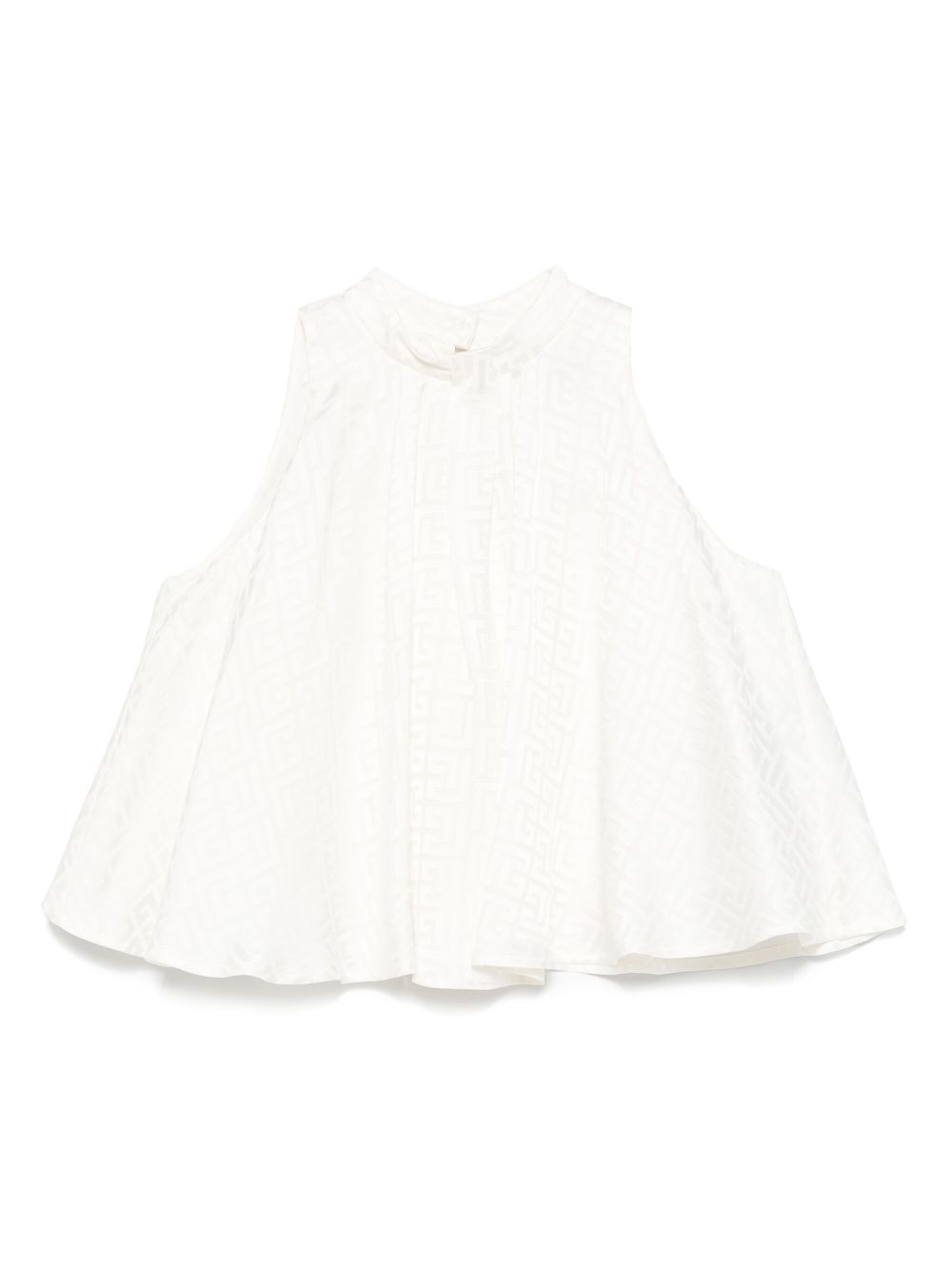 Balmain Kids patterned-jacquard blouse - White