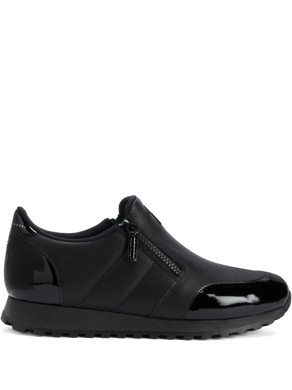 Giuseppe Zanotti Conley zip-detail patent-toe sneakers BLACK