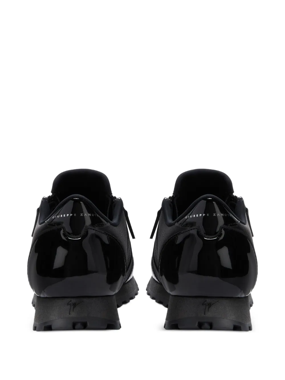 Giuseppe Zanotti Conley zip-detail patent-toe sneakers BLACK