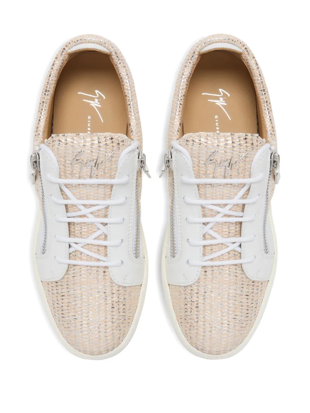 Giuseppe Zanotti woven-panel side-zip sneakers White