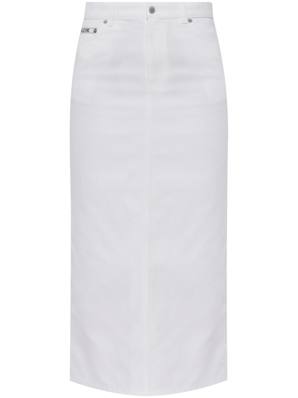 Moschino denim midi skirt - White