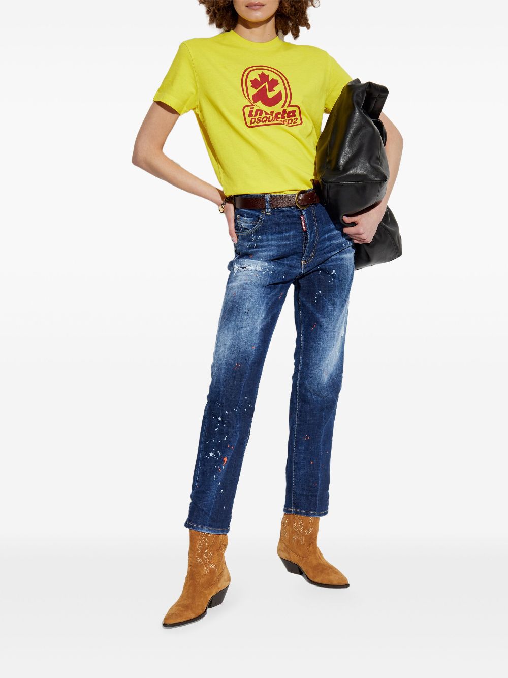 DSQUARED2 T-shirt met print - Geel