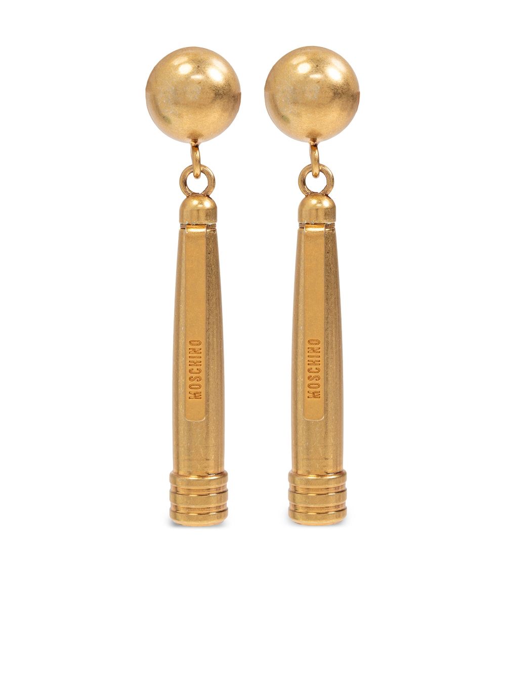 Moschino engraved clip-on earrings - Gold