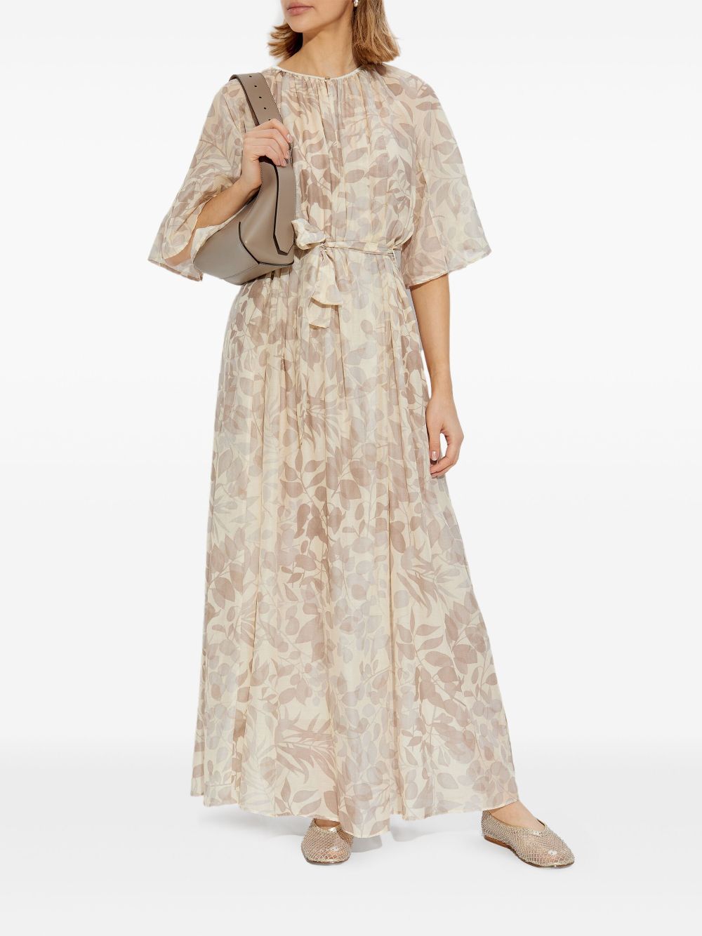 Forte Forte Maxi-jurk met print - Beige