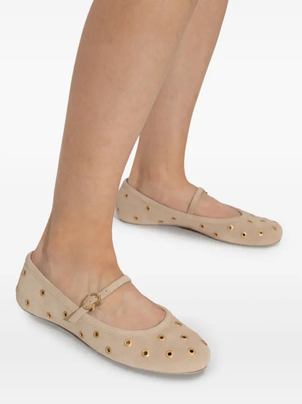 GIianvito Rossi スエードフラットパンプス Gianvito Rossi スエード フラットパンプス | ニュートラル | FARFETCH JP