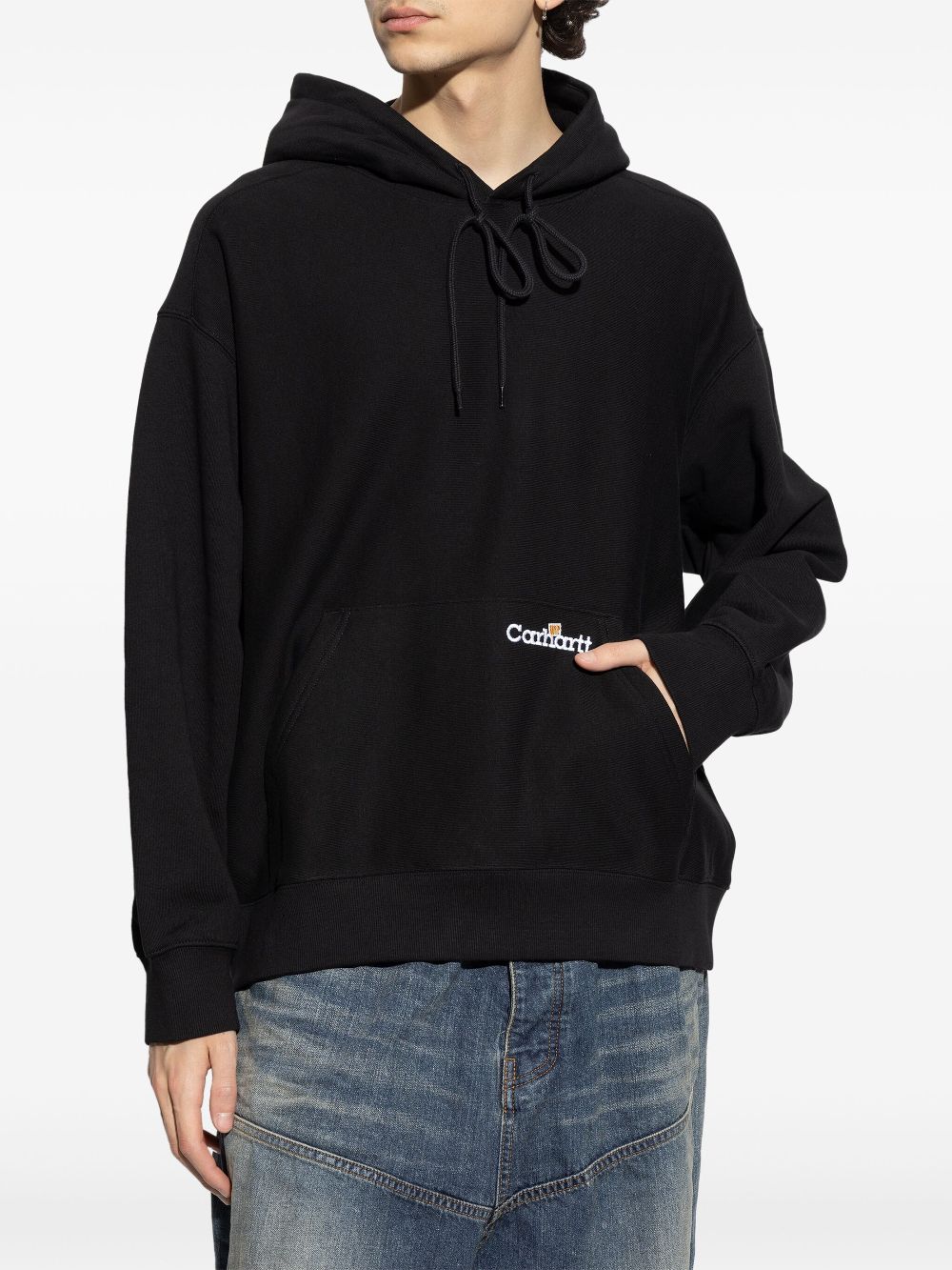 Carhartt WIP Hoodie met geborduurd logo - Zwart