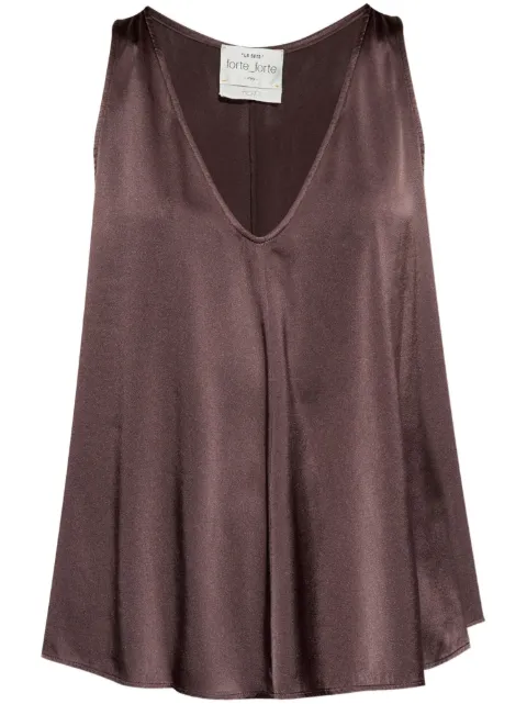 Forte Forte blusa de seda con cuello en V