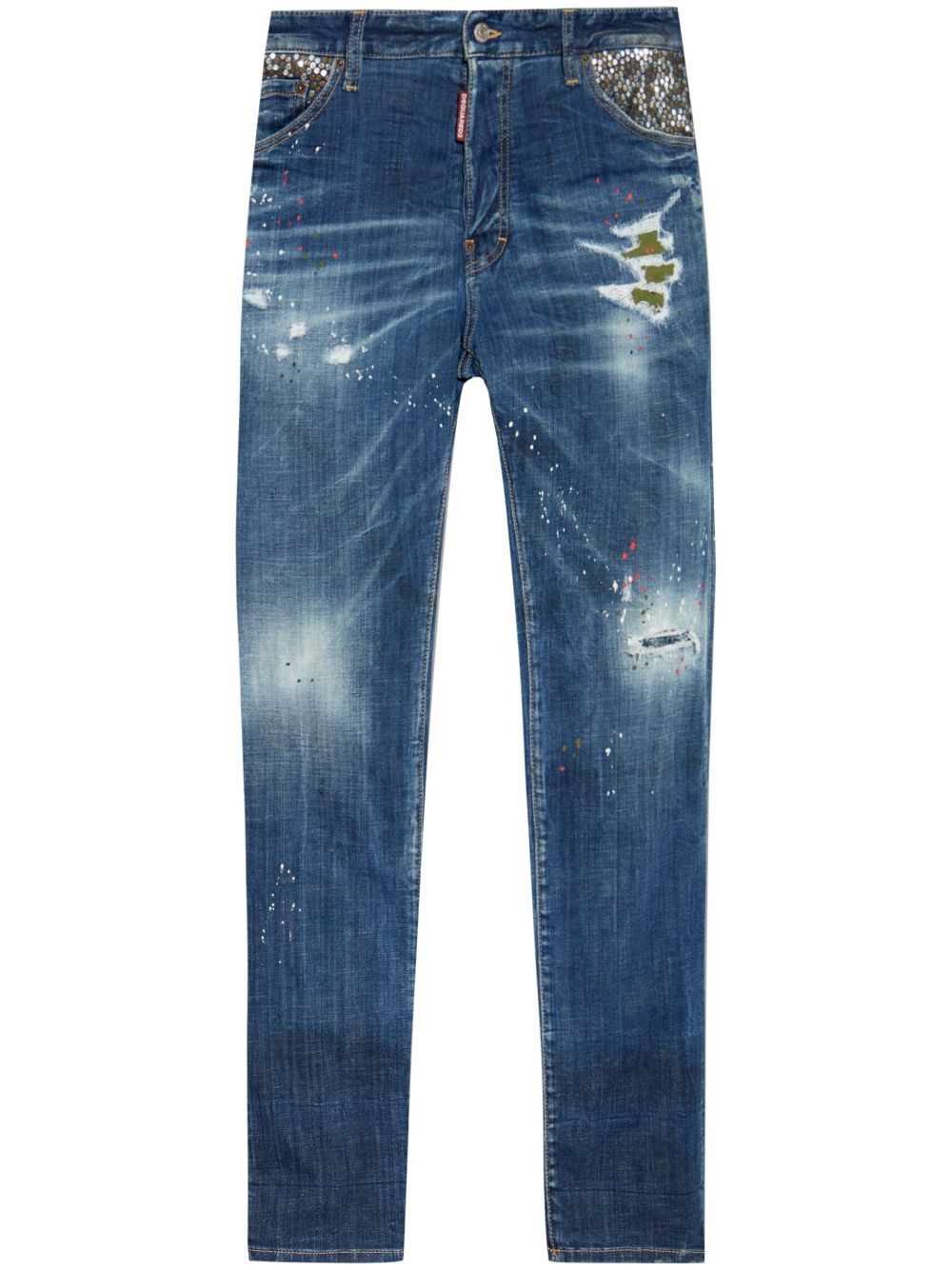 distressed straight jeans