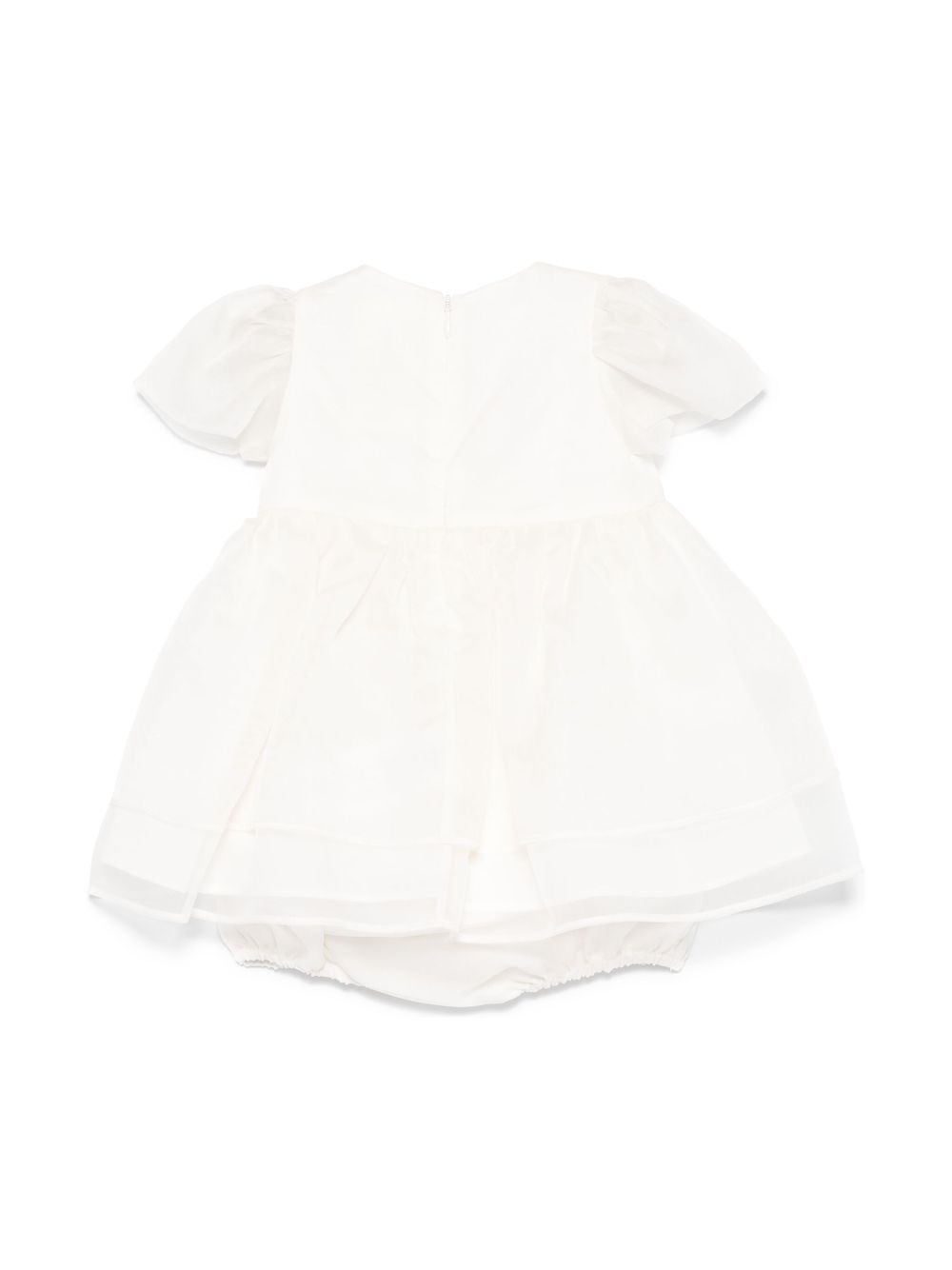 Simonetta embroidered-detail dress - Neutrals