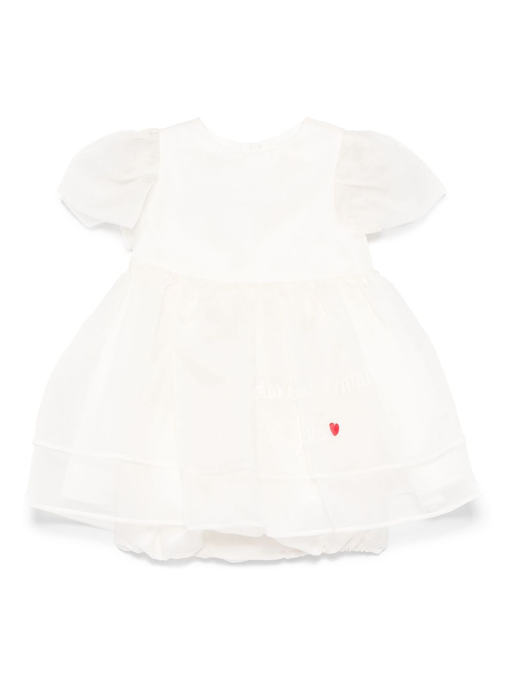 Simonetta embroidered-detail dress - Neutrals