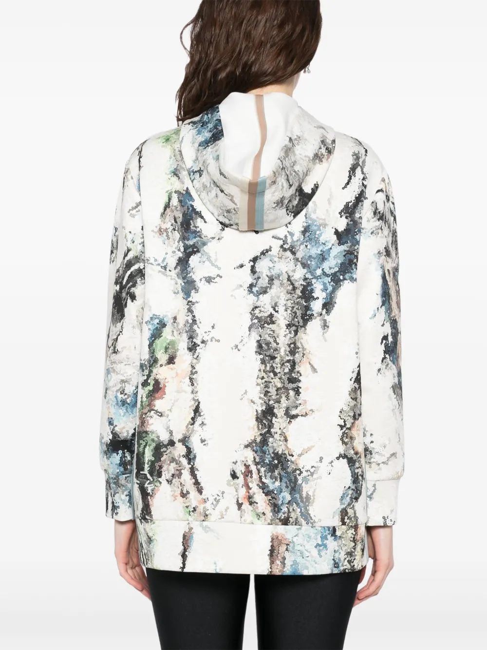 Shop Saiid Kobeisy Printed Neoprene Hoodie In Neutrals