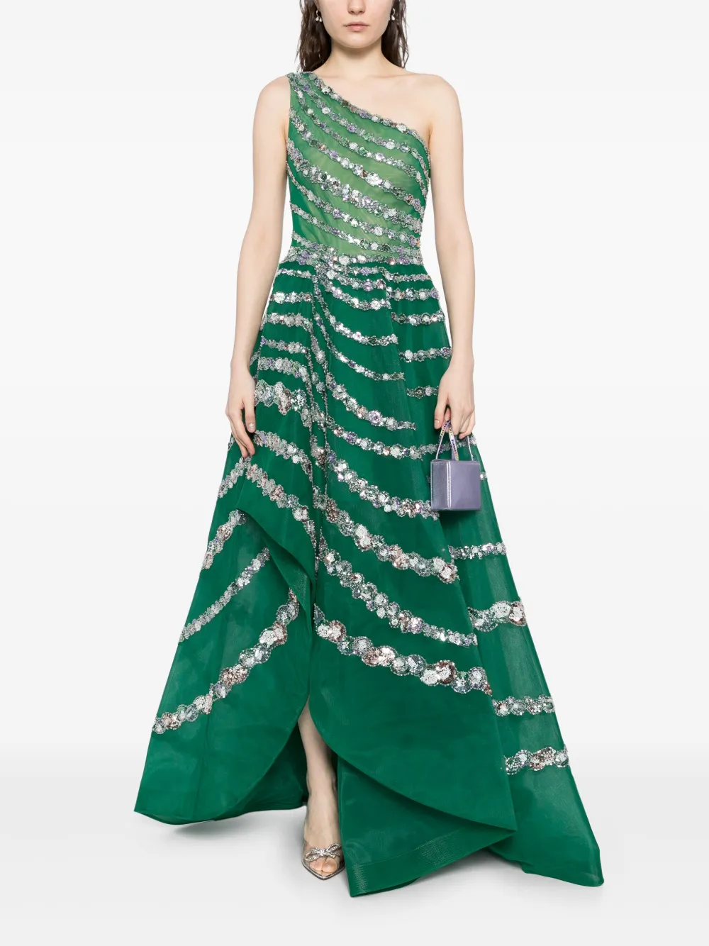 Saiid Kobeisy Asymmetrische jurk - Groen
