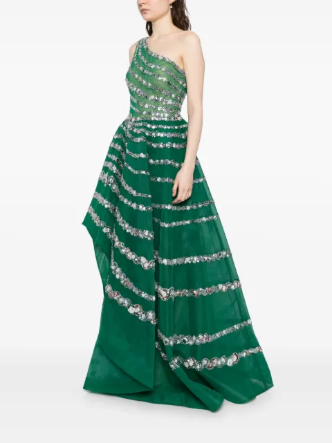 Saiid Kobeisy bead-embellished asymmetric dress RTWFW2357 - 2