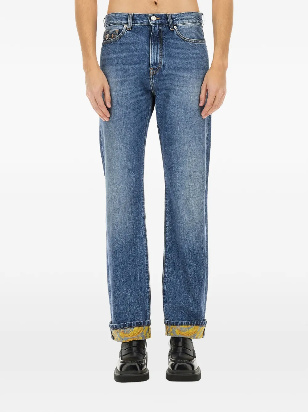 Versace Barocco-detail jeans - Blu