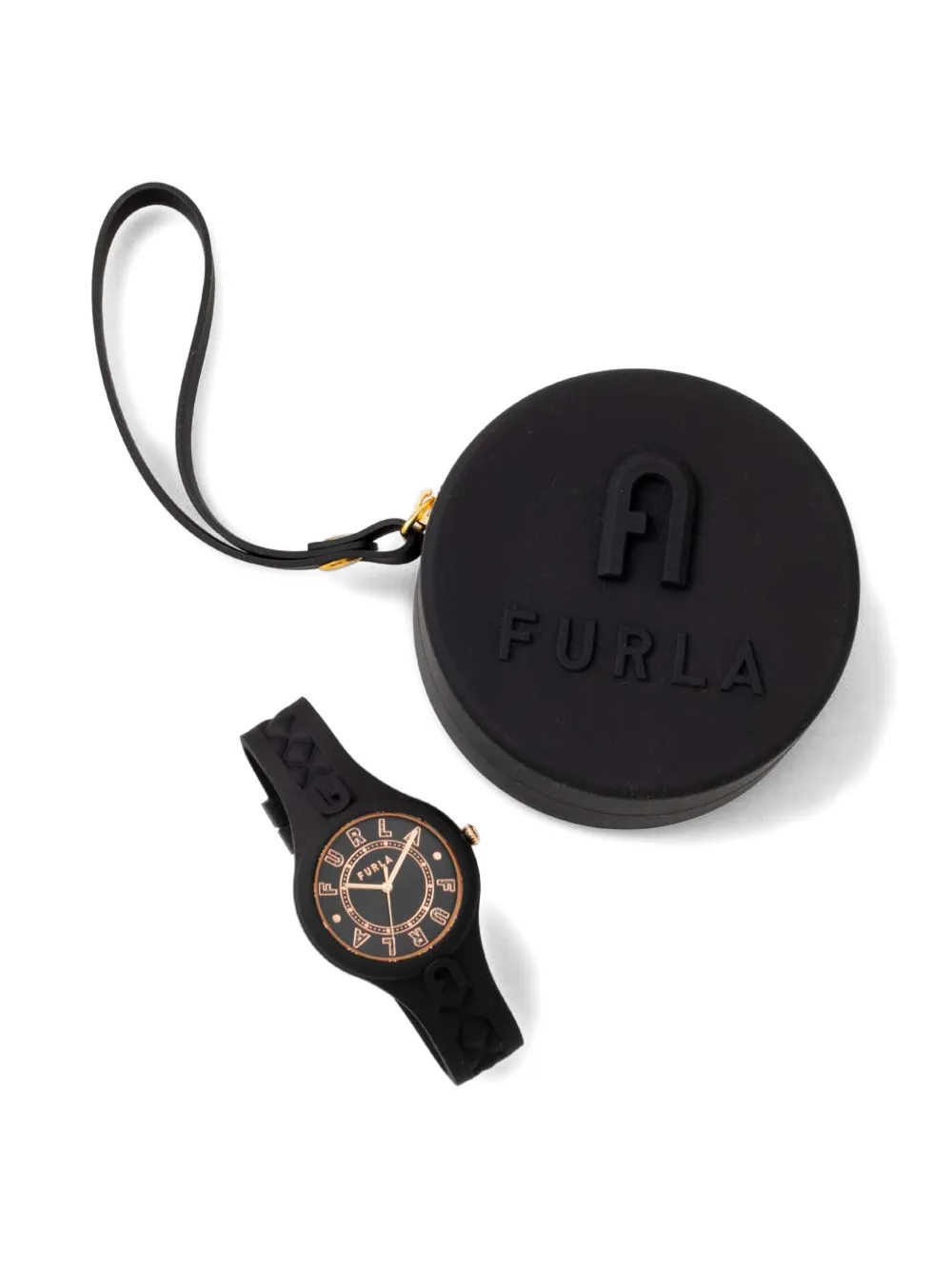 Furla Black Patterned 34mm watch - Zwart