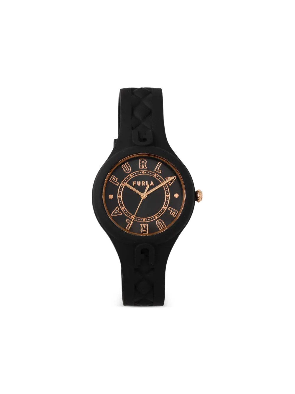 Furla Black Patterned 34mm watch - Nero