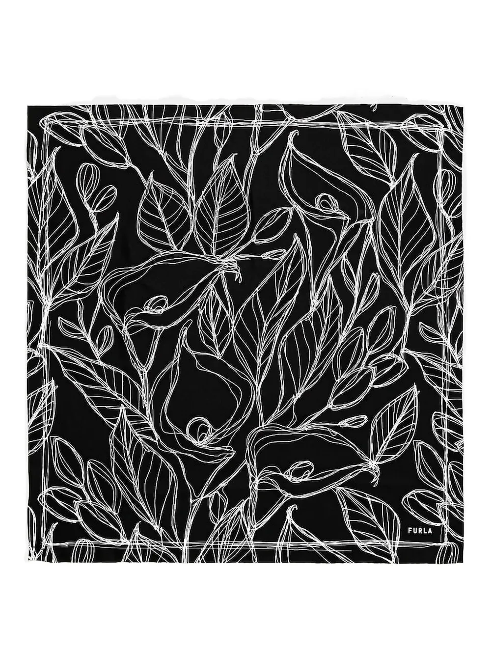Furla floral-print silk scarf - ブラック Furla floral-print silk scarf - ブラック