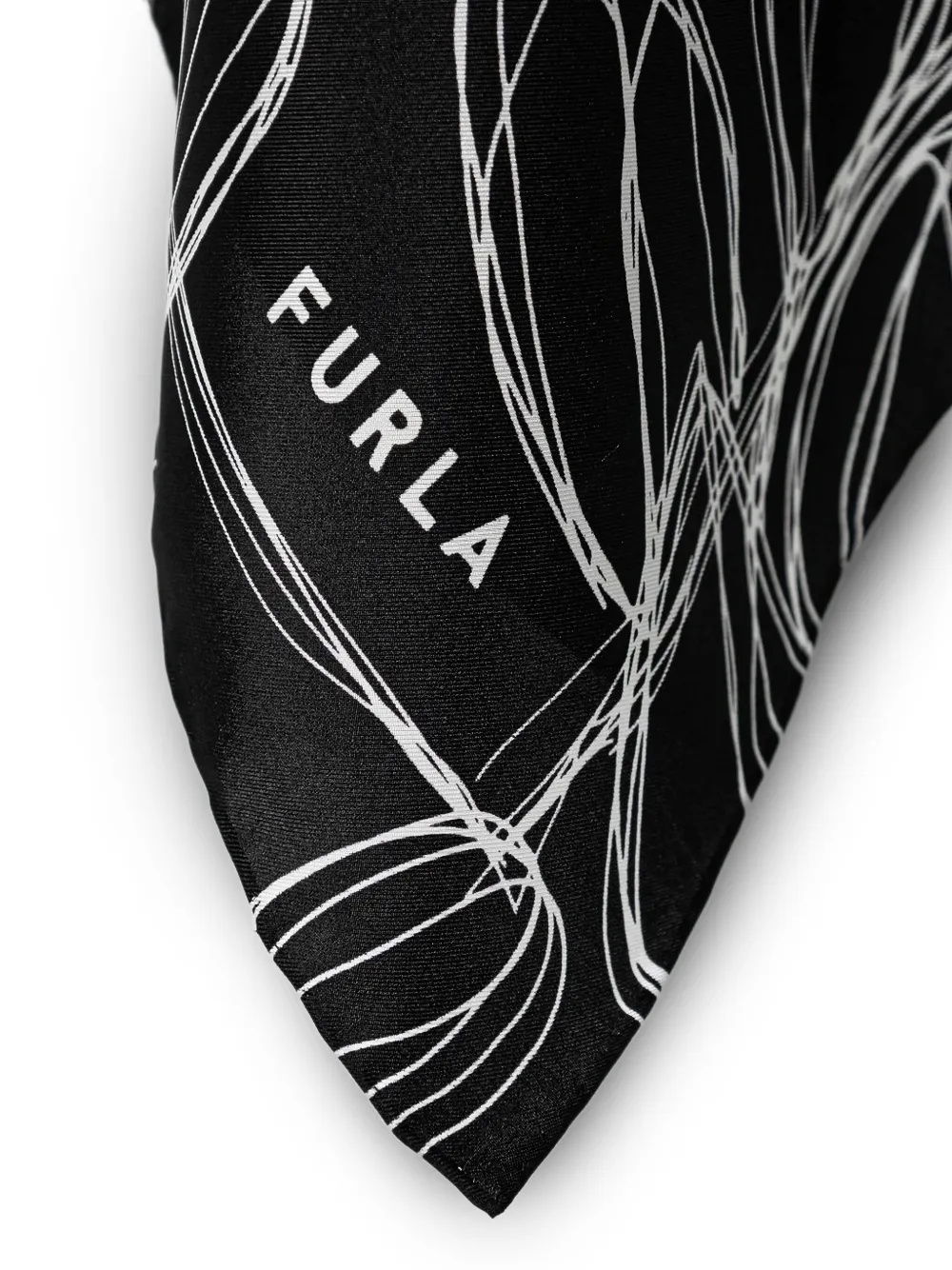 Furla floral-print silk scarf - Zwart