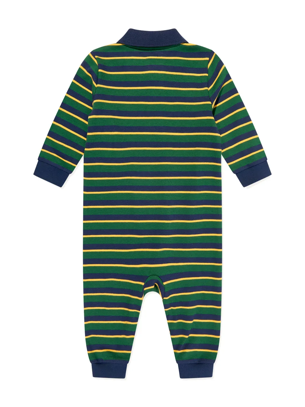 POLO RALPH LAUREN KIDS striped polo romper - Groen