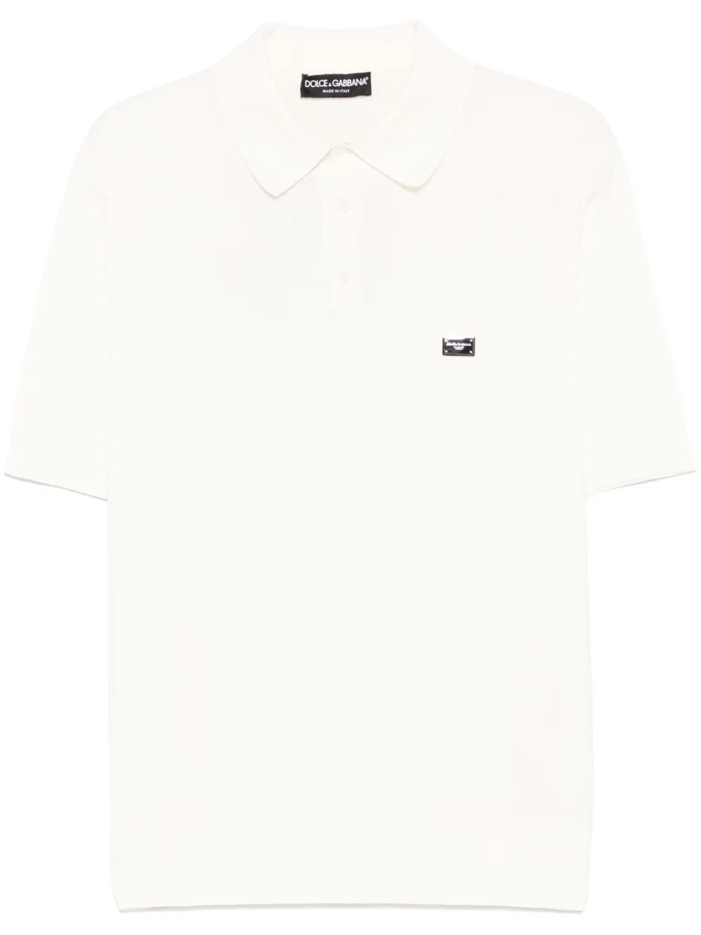 Dolce & Gabbana Poloshirt met logoplakkaat Wit