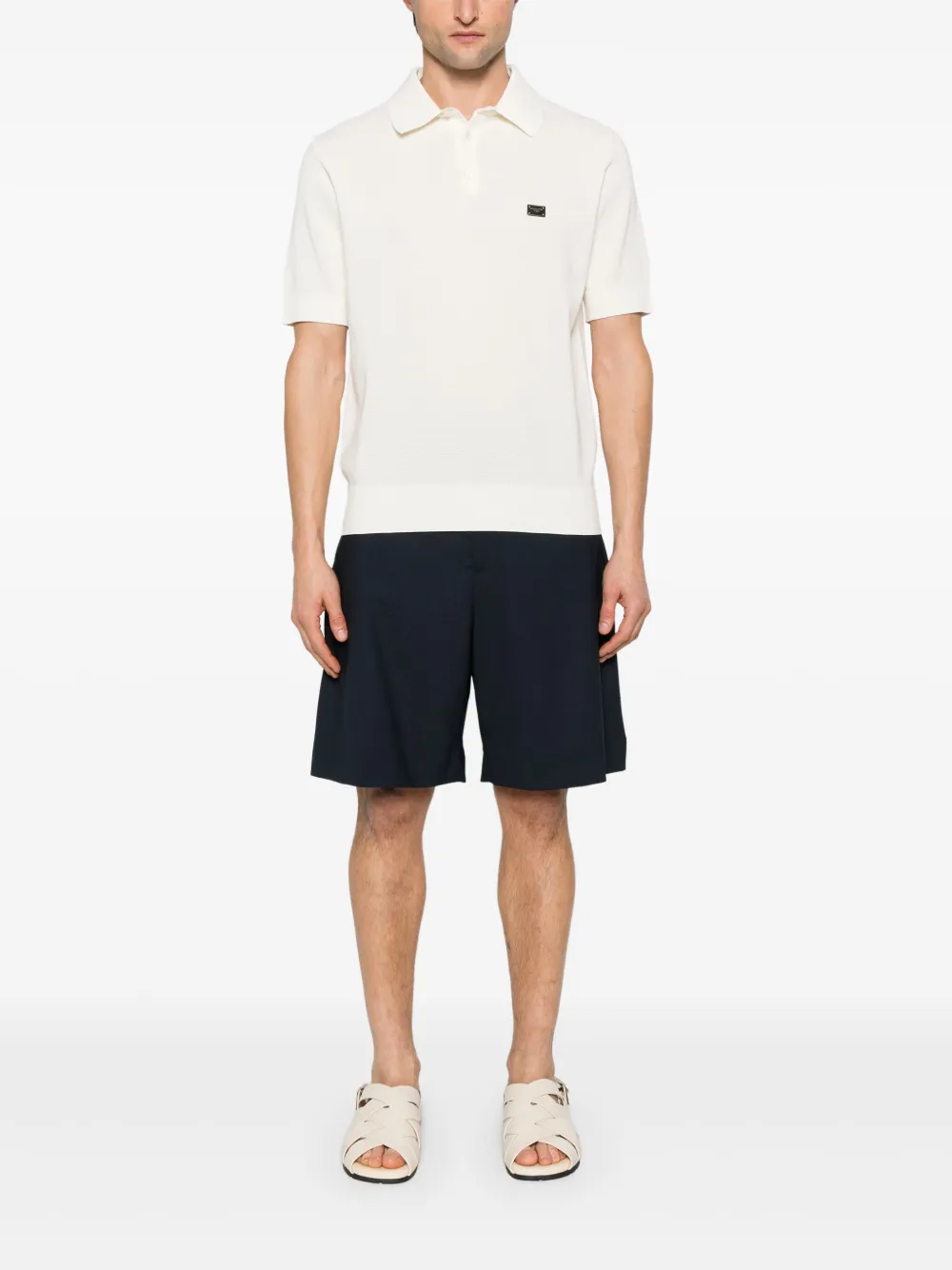 dolce&gabbana Dolce & Gabbana Poloshirt met logoplakkaat - Wit