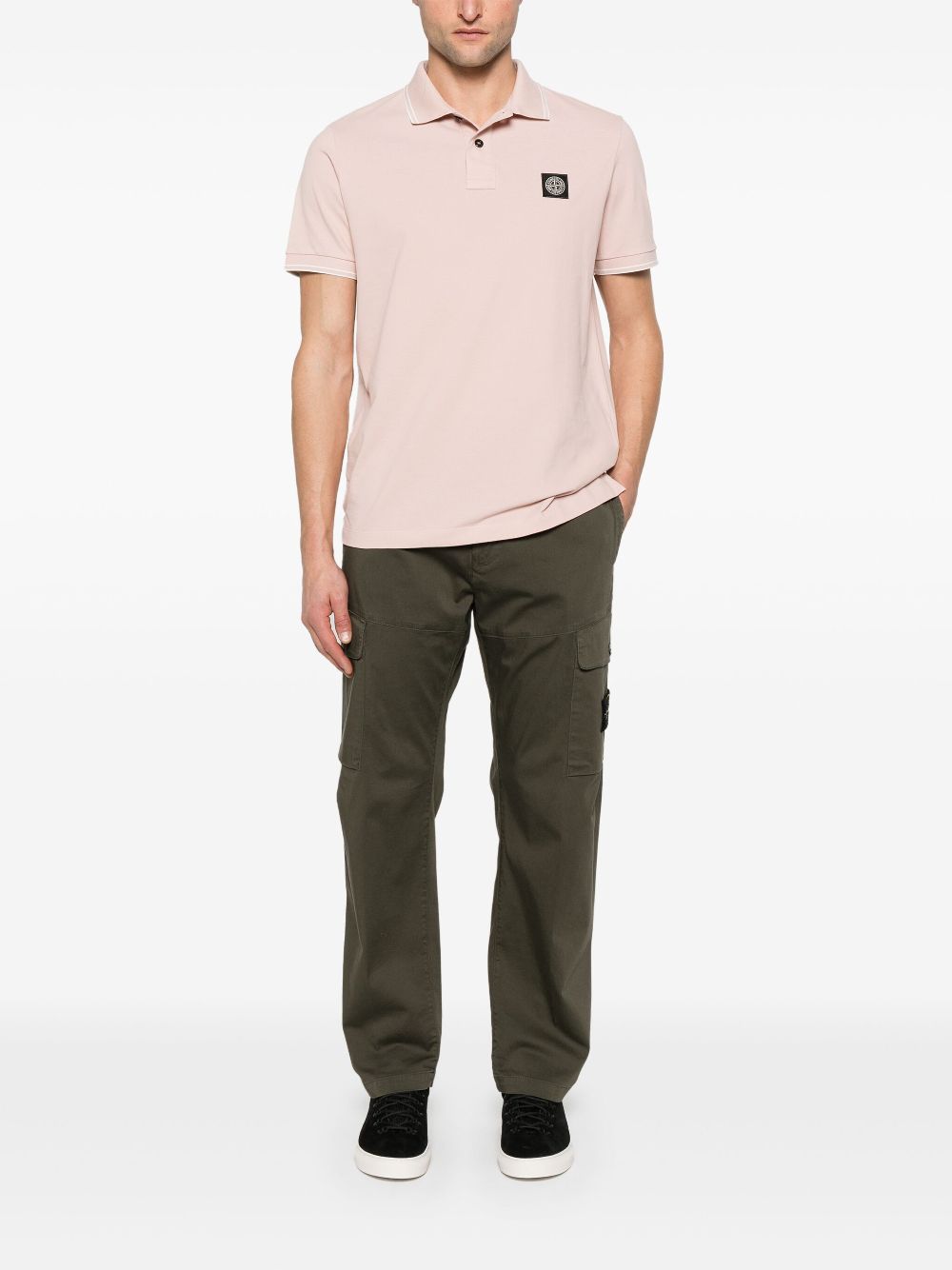 Stone Island Broek met Compass-logopatch - Groen