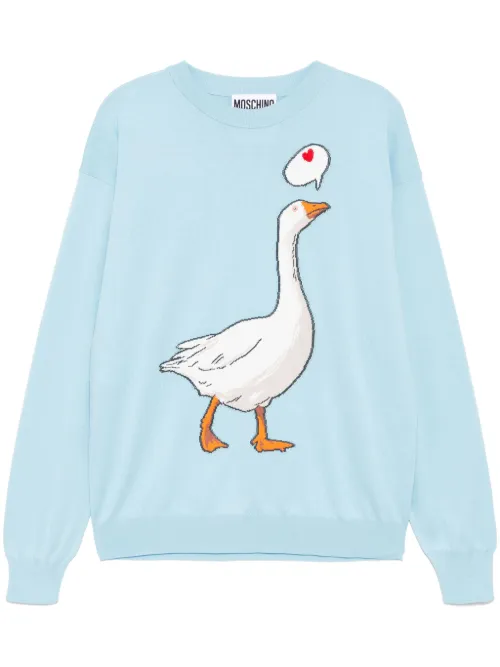 Moschino pull à col rond - Bleu - Moschino - Modalova