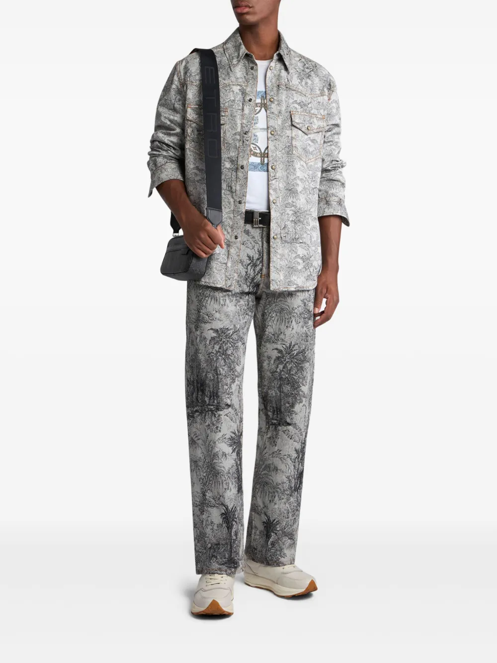 ETRO Linnen denim shirtjack - Grijs