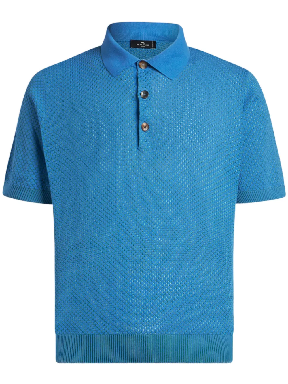 micro-design knit polo shirt