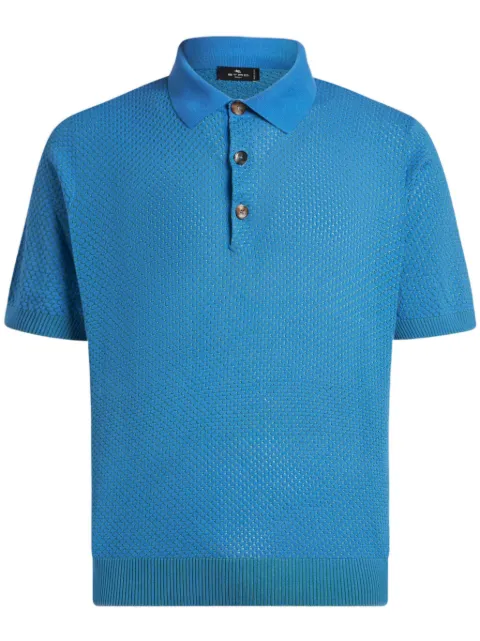 ETRO micro-design knit polo shirt