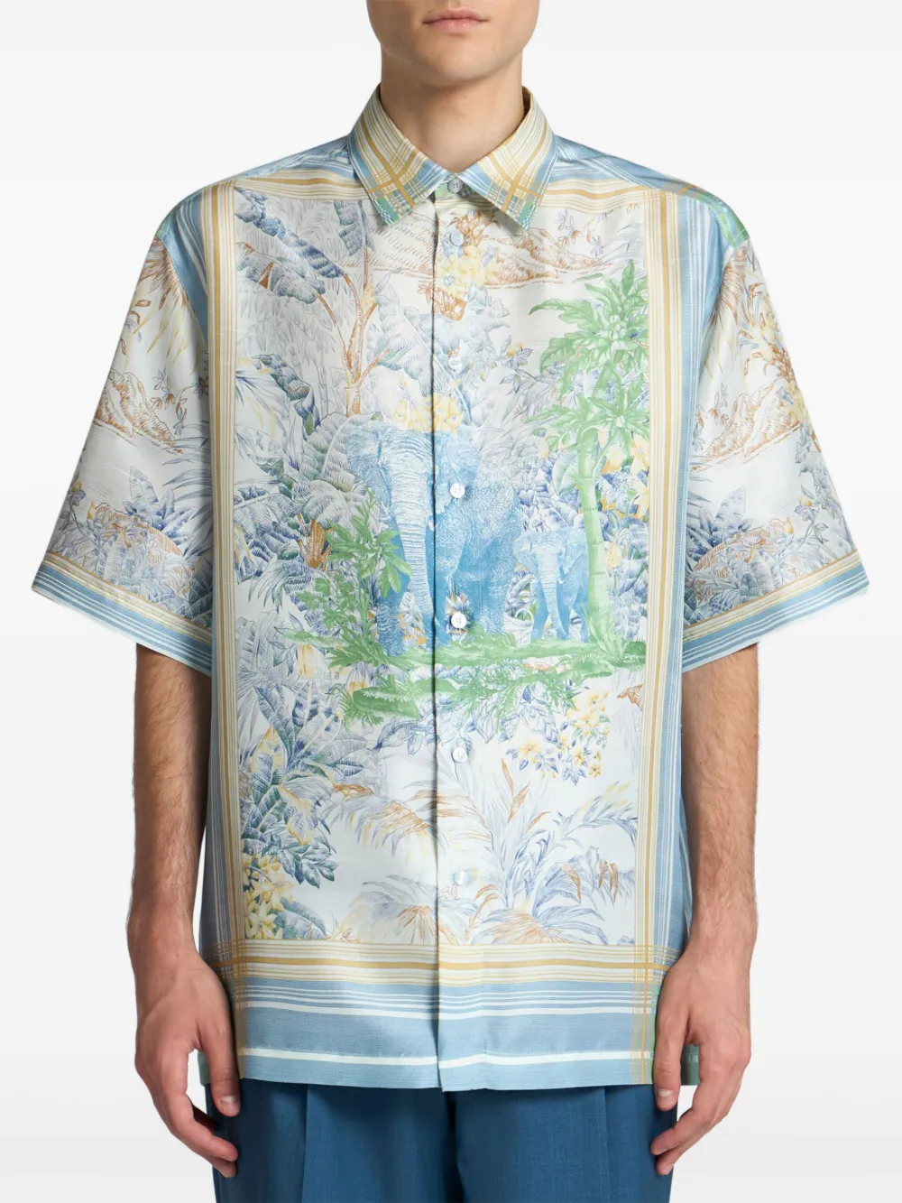 ETRO Overhemd met grafische print Blauw