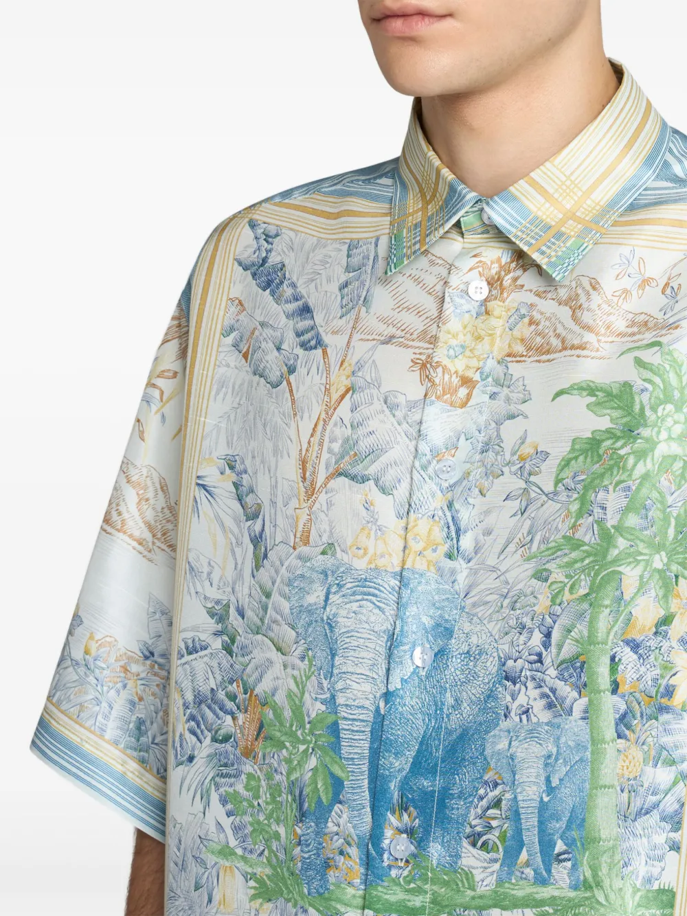 ETRO Overhemd met grafische print Blauw