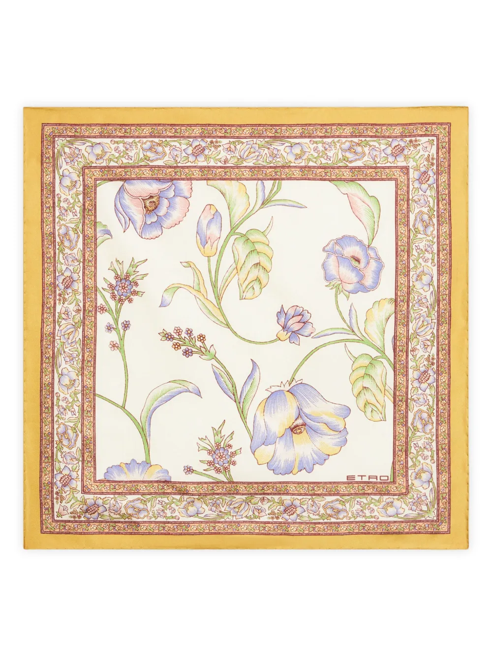 ETRO printed silk pocket square | White | Image 1