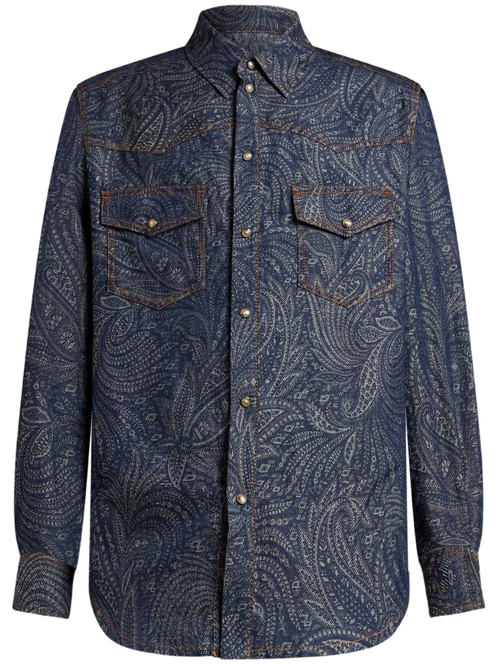 jacquard denim shirt jacket