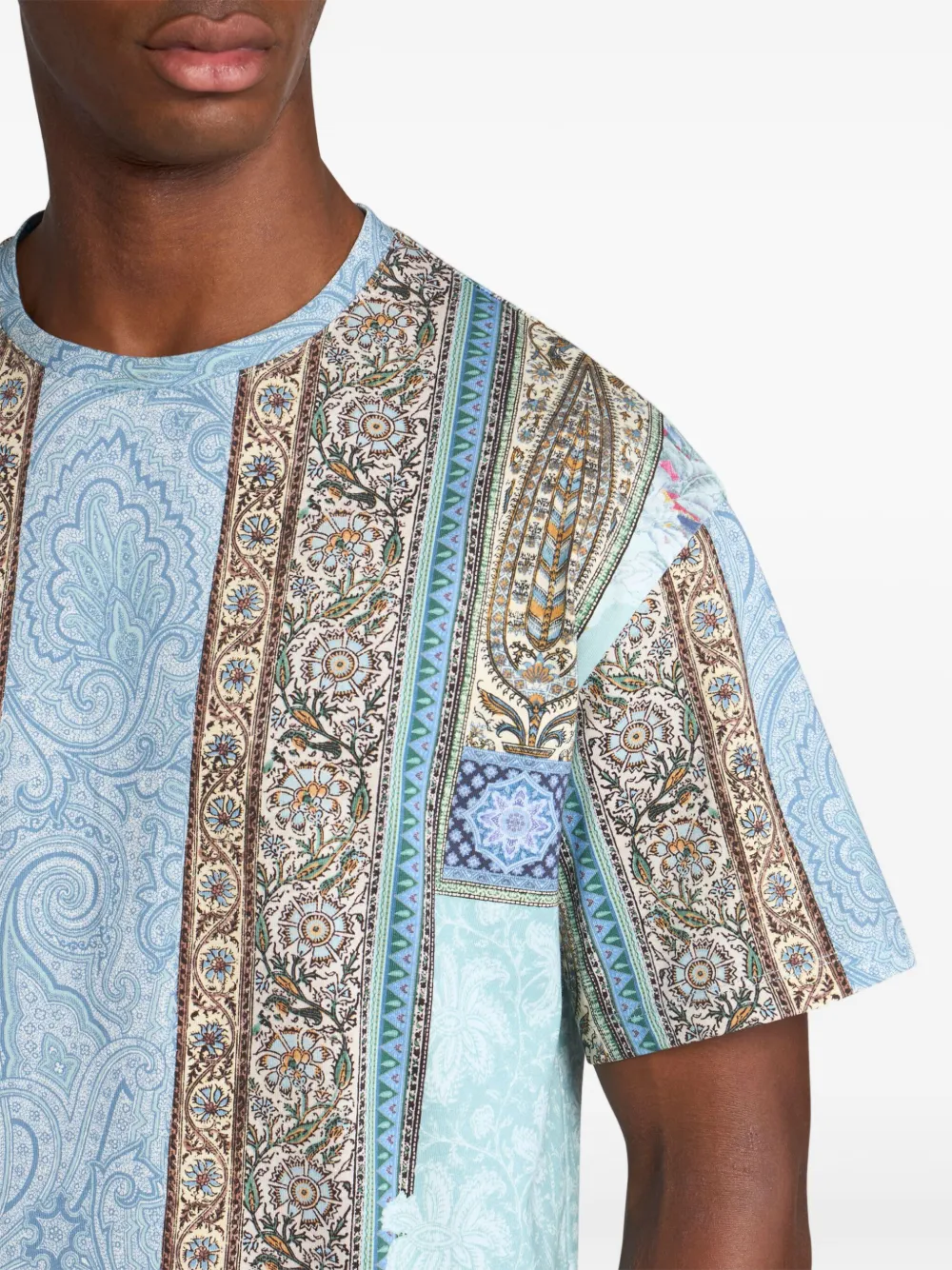ETRO T-shirt met abstracte print Blauw