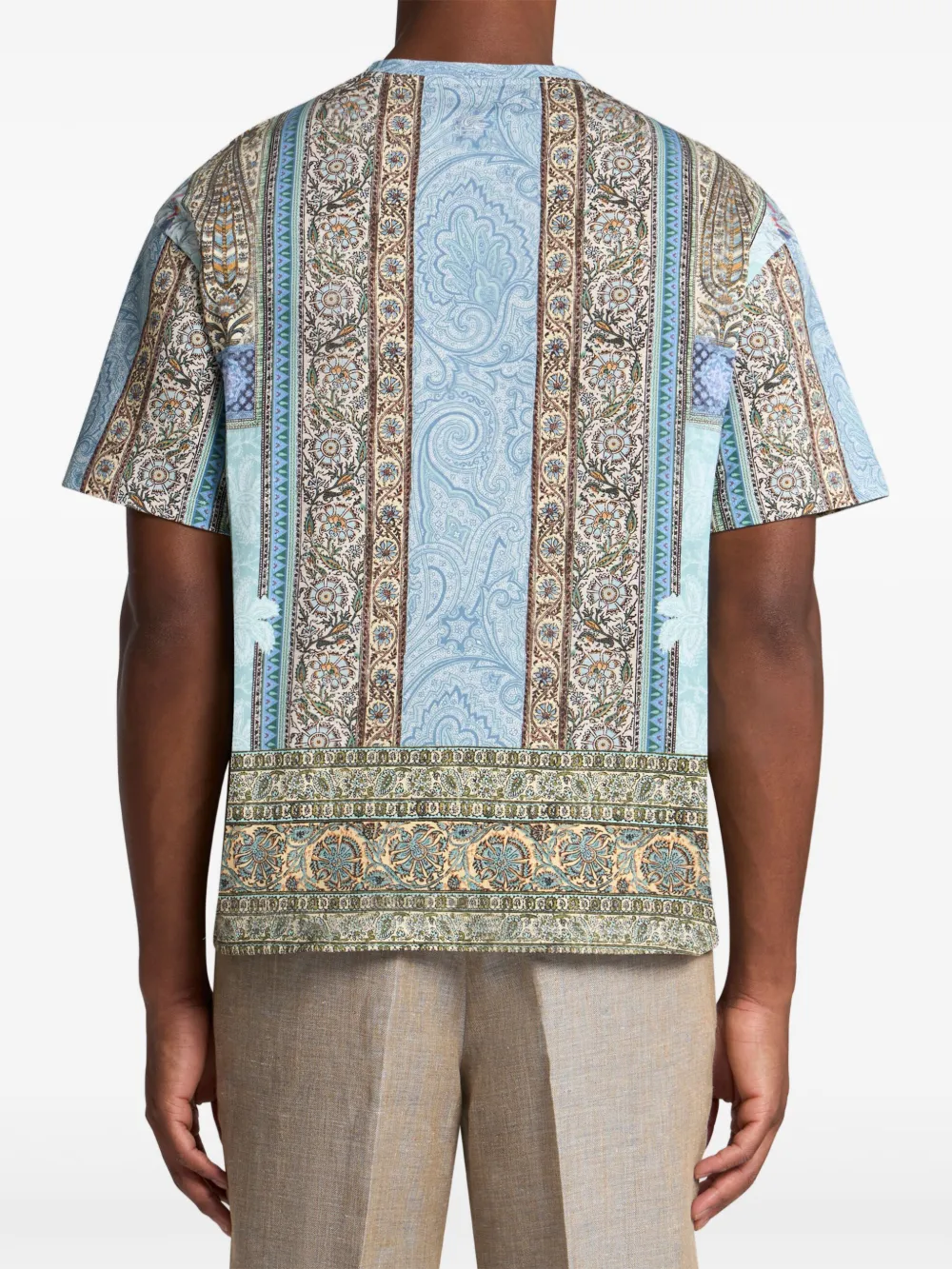 ETRO T-shirt met abstracte print Blauw
