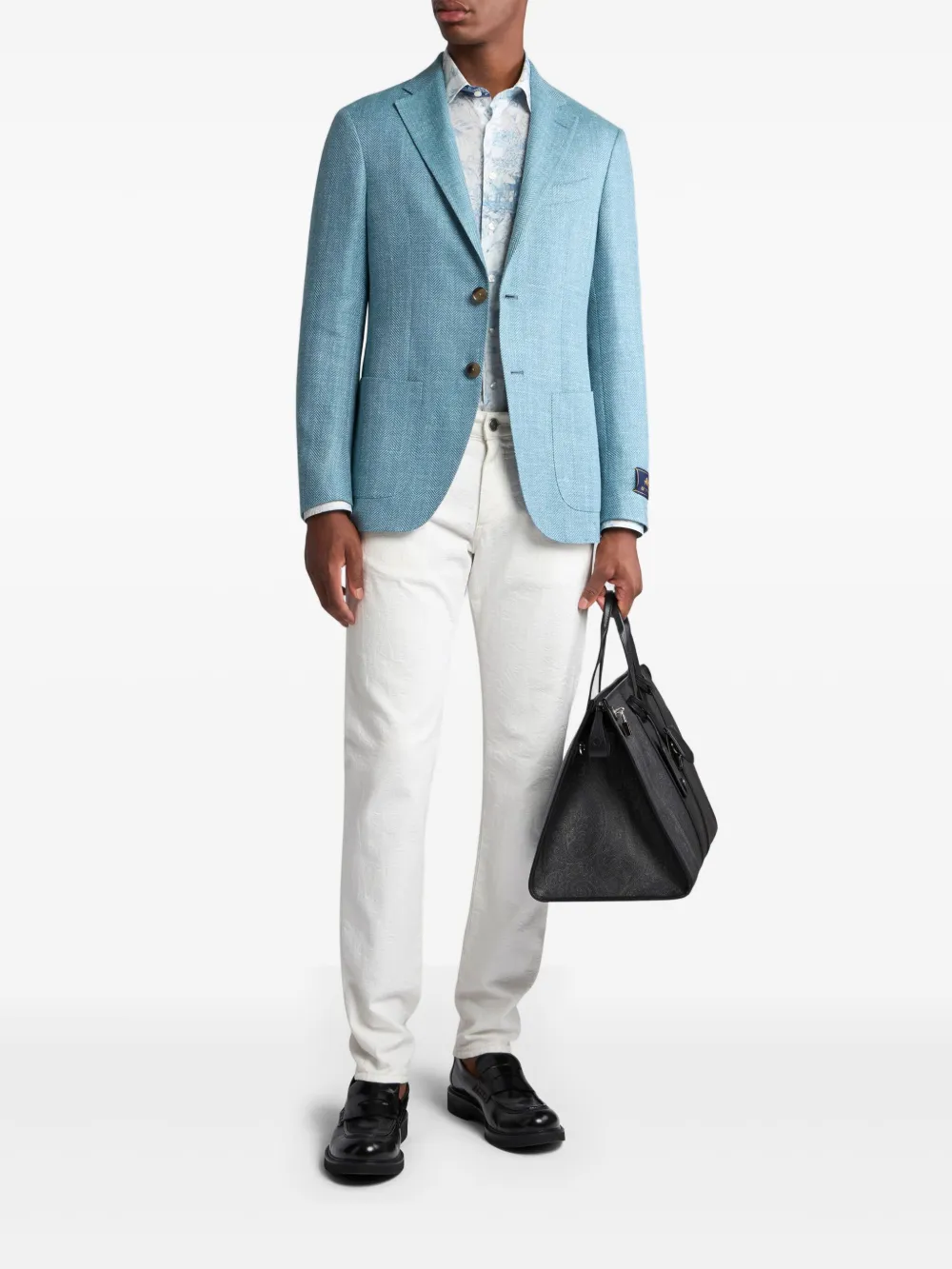 ETRO Blazer met logopatch - Blauw