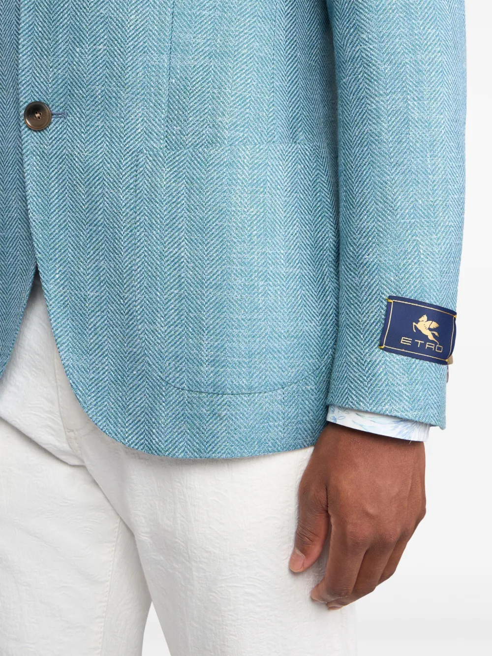 ETRO Blazer met logopatch Blauw