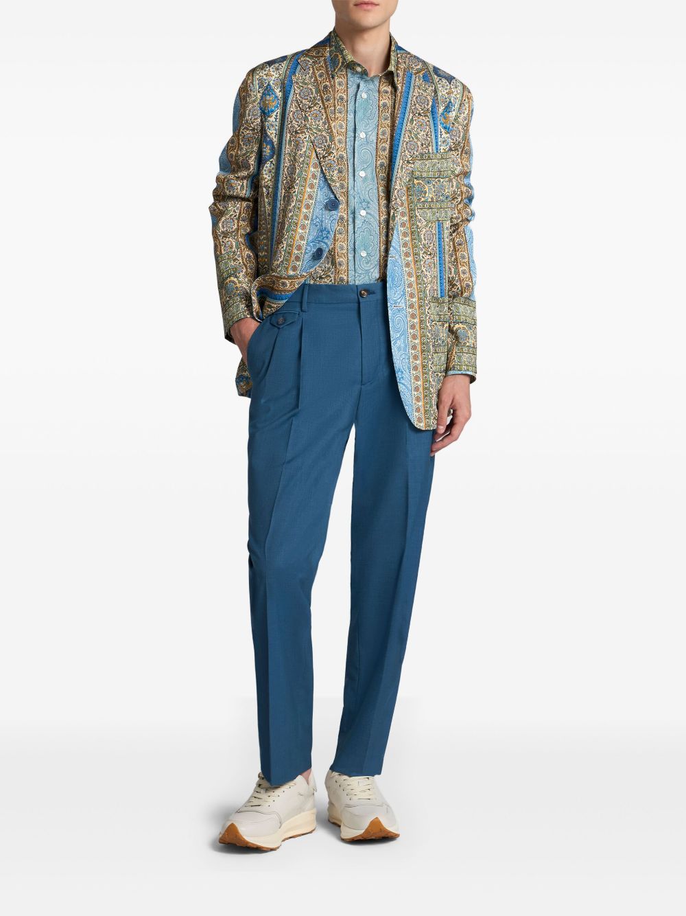 ETRO partially-linted blazer - Groen