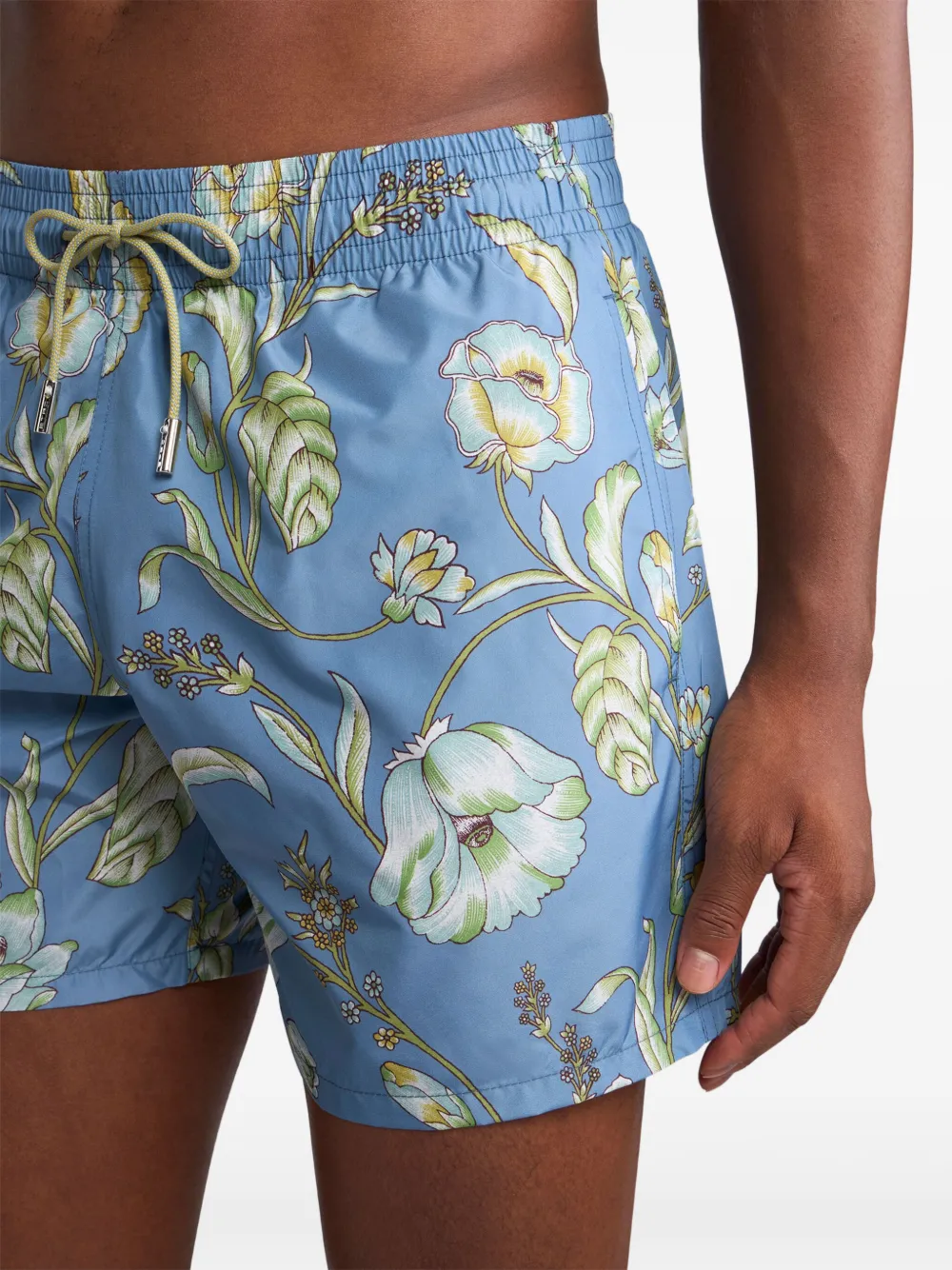 ETRO Zwembroek met bloemenprint Blauw